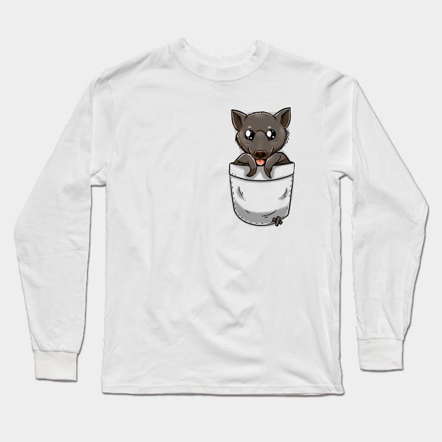 Cute Pocket Fruit Bat Long Sleeve T-Shirt by TechraPockets